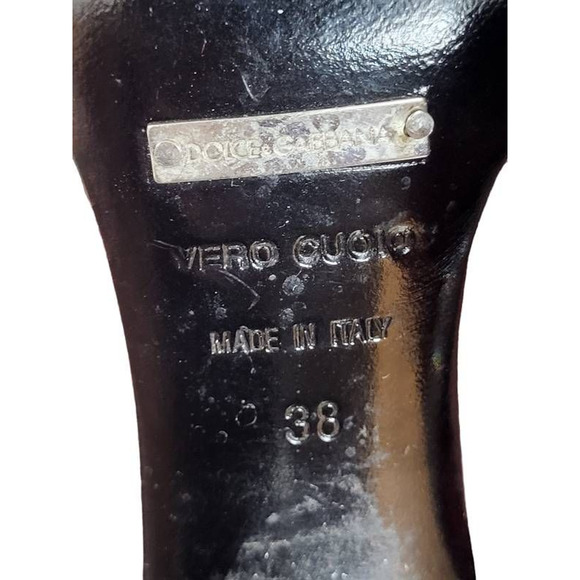 Dolce & Gabbana Womens Heel Red Velvet Crystals Buckle Sandals US 7.5 Eur 38 - Picture 8 of 9